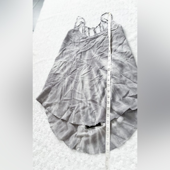 NWT- CHASER Gray & White Tie Dye Strappy Back Tank Top - Picture 8 of 8